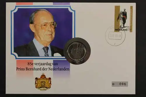 Niederlande, 85. Geburtstag von Prinz Bernhard, 1996, Numisbrief - 207468