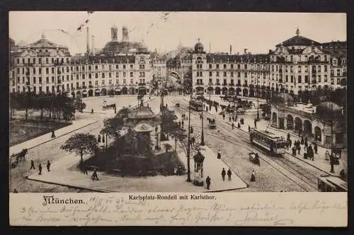 München, Karlsplatz-Rondell mit Karlsthor, Strassenbahnen - 422912