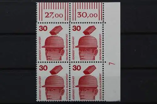 Deutschland, MiNr. 698 A Viererblock Ecke rechts oben DZ 7, postfrisch - 206295