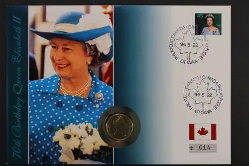 Kanada, 70. Geburtstag von Königin Elizabeth II., 1996, Numisbrief - 207480