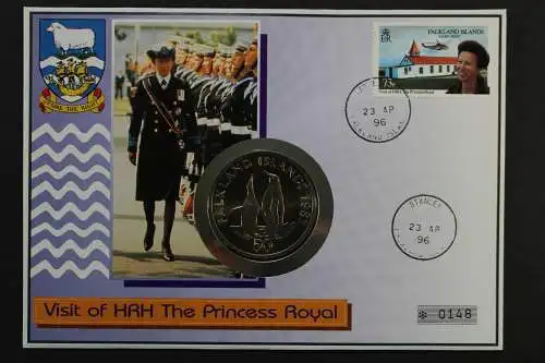 Falkland, Visit of HRH The Princess Royal, 1996, Numisbrief - 207487