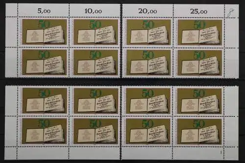 Deutschland (BRD), MiNr. 1054 Viererblock alle 4 Ecken FN 1, postfrisch - 207561