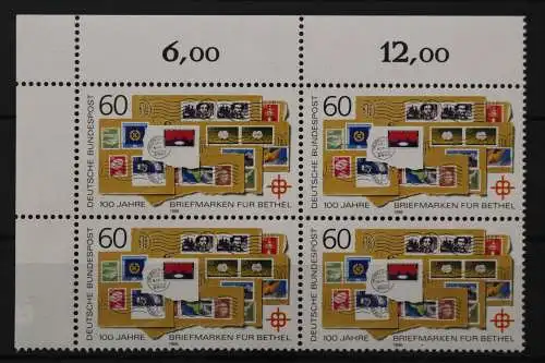 Deutschland (BRD), MiNr. 1395 Viererblock Ecke links oben, postfrisch - 210238