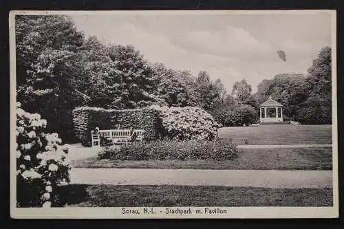 Sorau, Niederlausitz, Stadtpark mit Pavillon - 423078