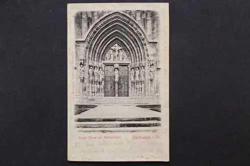 Mühlhausen, Thüringen, Haupt-Portal der Marienkirche, Prägekarte - 423686