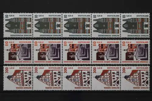 Deutschland (BRD), MiNr. 2139-2141 R Fünferstreifen mit ZN, postfrisch - 210129