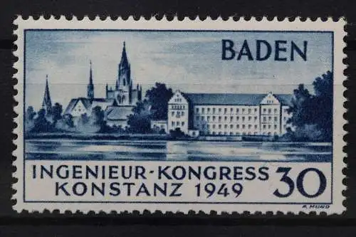 FZ Baden, MiNr. 46 Type II, ungebraucht, BPP Signatur - 210259