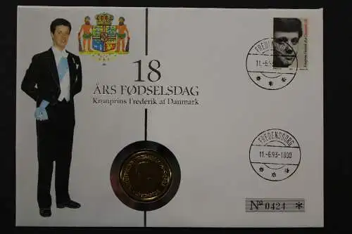 Dänemark, 18. Geburtstag von Frederik, 11.6.1993, Numisbrief - 662632