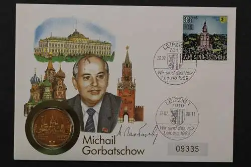 DDR, Numisbrief, M. Gorbatschow mit 1 Rubel - 662736