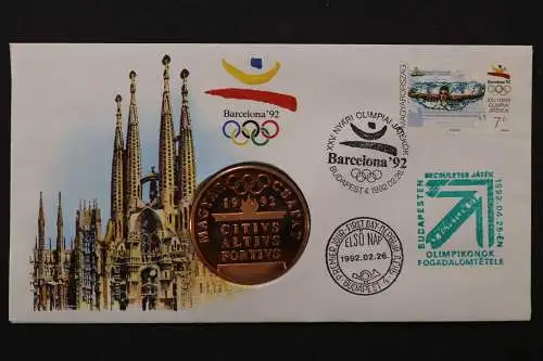 Spanien, Olympiade 1992 Barcelona, 26.2.1992, Numisbrief - 662672