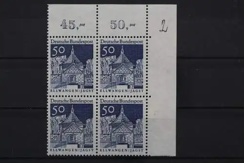 Deutschland (BRD), MiNr. 495 Viererblock Ecke rechts oben, postfrisch - 210724