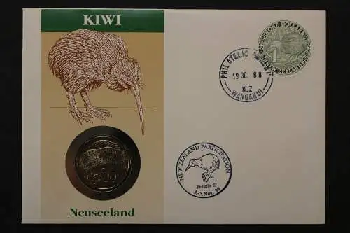 Neuseeland, Numisbrief, Kiwi, 19.10.1988 - 662654