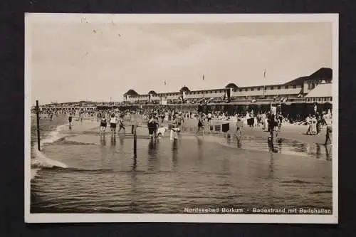 Nordseebad Borkum, Badestrand mit Badehallen - 423742