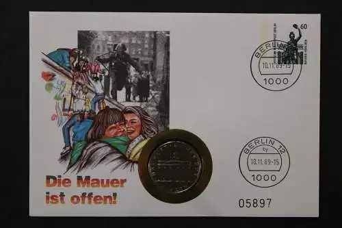 Deutschland, Numisbrief, Die Mauer ist offen, mit 5 M DDR 1982, 10.11.1989 - 662742