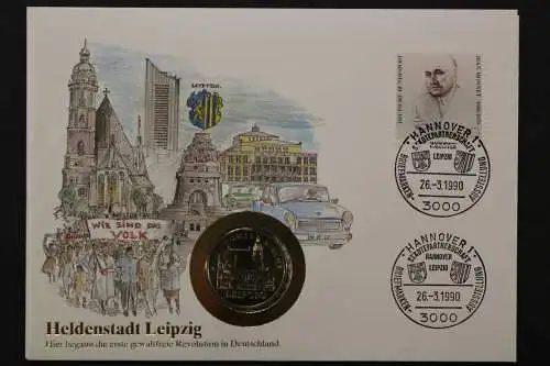 Deutschland, Numisbrief, Heldenstadt Leipzig mit DDR 5 M Thomas Kirche - 662744