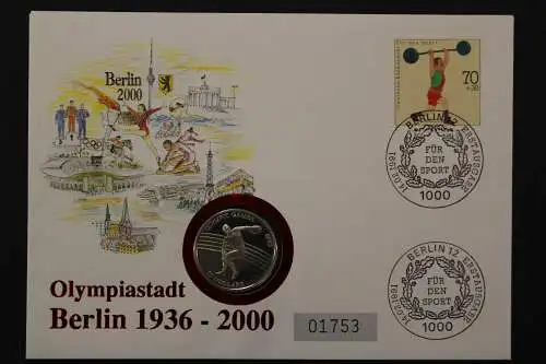 Deutschland, Olympiastadt Berlin mit Silbermünze Niue, 14.2.1991 - 662748