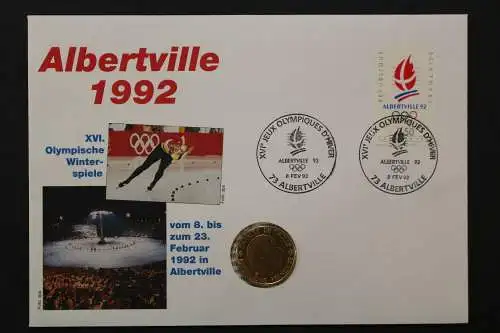 Frankreich, Numisbrief, Albertville Olympia 1992, 8.2.1992 - 662759