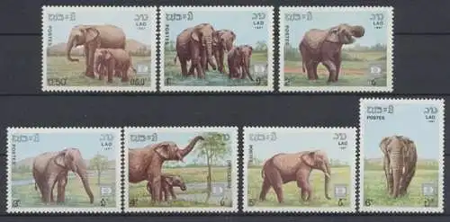 Laos, Tiere, MiNr. 1026-1032, postfrisch - 605263