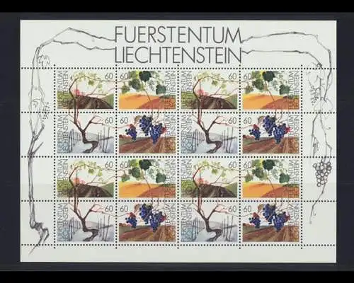 Liechtenstein, MiNr. 1089-1092 Zusammendruckbogen, postfrisch - 693220