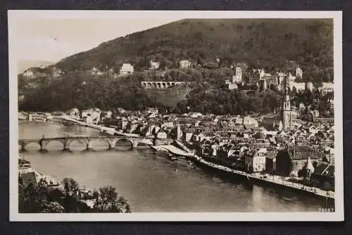 Heidelberg, Blick vom Schlangenweg zur Stadt, Brücke - 423910