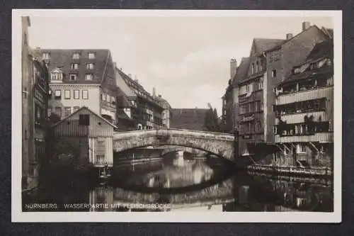 Nürnberg, Wasserpartie mit Fleischbrücke - 424235