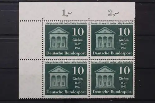 Deutschland (BRD), MiNr. 258 Viererblock Ecke links oben, postfrisch - 212495