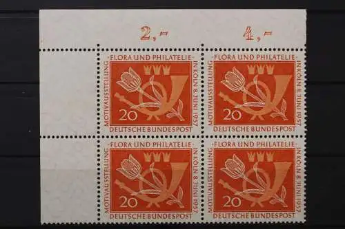 Deutschland (BRD), MiNr. 254 Viererblock Ecke links oben, postfrisch - 212499