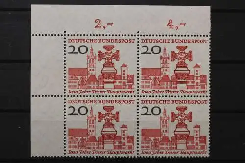 Deutschland (BRD), MiNr. 290 Viererblock Ecke links oben, postfrisch - 212483