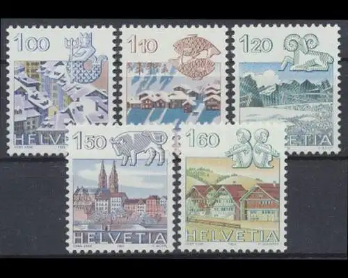 Schweiz, MiNr. 1227-1231, postfrisch - 694278