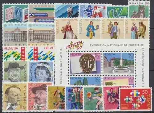 Schweiz, MiNr. 1409-1435, Jahrgang 1990, postfrisch - 694380