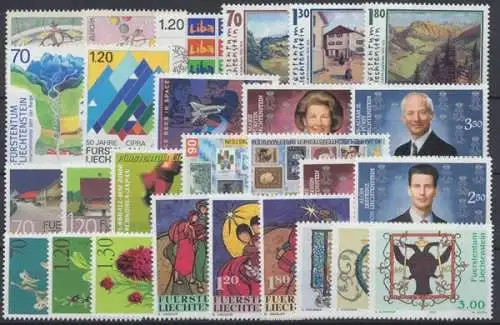 Liechtenstein, MiNr. 1283-1309, Jahrgang 2002, postfrisch - 693367