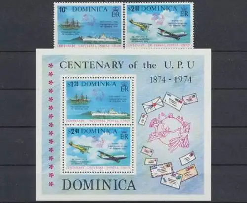 Dominica, Michel Nr. 417-418 + Block 28, postfrisch - 66534