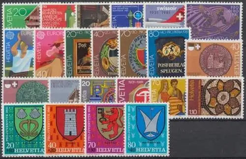 Schweiz, MiNr. 1191-1213, Jahrgang 1981, postfrisch - 694377