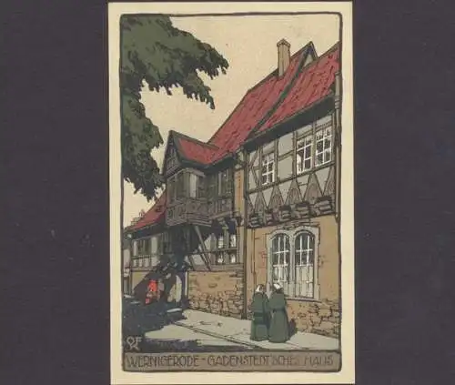 Wernigerode, Künstler-Stein-Zeichnung, Gadenstedt'sches Haus - 403555