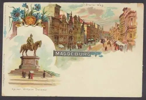 Magdeburg, Breiter Weg, Kaiser Wilhelm Denkmal - 403565