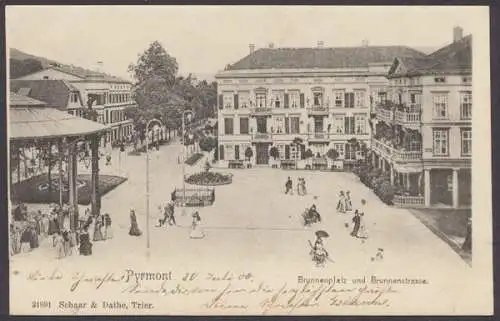 Pyrmont, Brunnenplatz und Brunnenstrasse - 403994