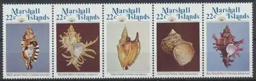 Marshall-Inseln, Fische / Meerestiere, MiNr. 35-39 ZD, postfrisch - 693396