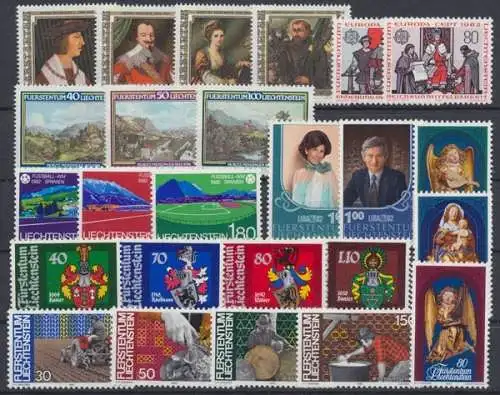 Liechtenstein, MiNr. 791-815, Jahrgang 1982, postfrisch - 692785