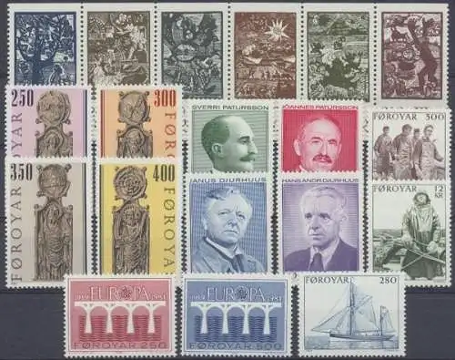 Färöer, MiNr. 93-111, Jahrgang 1984, postfrisch - 690824