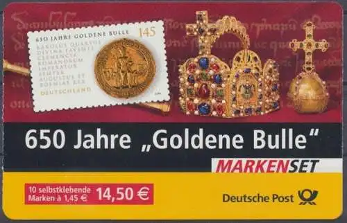 Deutschland (BRD), Michel Nr. MH 62 I, 2516, Guldener Bulle, gestempelt - 600017