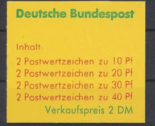 Deutschland (BRD), MiNr. MH 20 a II, postfrisch - 600079