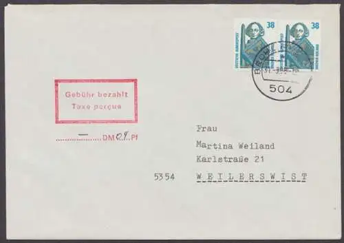 Weilerswist, Gebühr bezahlt Stempel - 500788