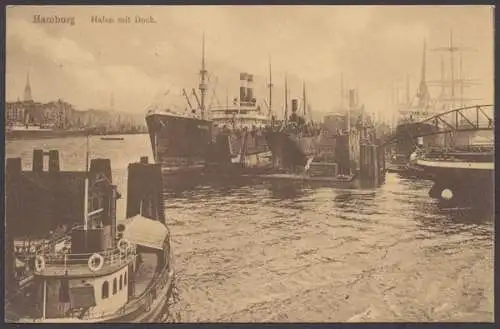 Hamburg, Hafen mit Dock - 410418