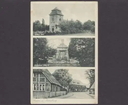 Neetze b. Lüneburg, Kirche erbaut 1081, Ehrenmal 1914/15, Dorfpartie - 411791