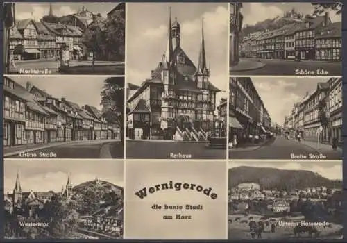 Wernigerode (Harz), Rathaus und weitere 6 Ortsansichten - 411813