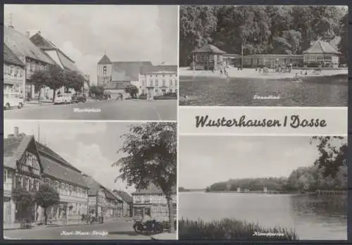 Wusterhausen / Dosse, Marktplatz, Strandbad, Karl-Marx-Straße, Klempowsee - 411923