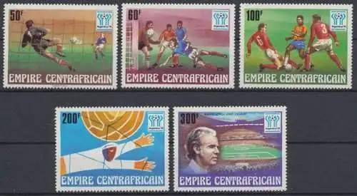 Zentralafrikanische Republik, Fußball, MiNr. 513-517, postfrisch - 601103