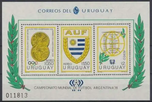 Uruguay, MiNr. Block 39, WM 1978, postfrisch - 601123