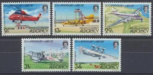 Alderney, Flugzeuge, MiNr. 18-22, postfrisch - 690436