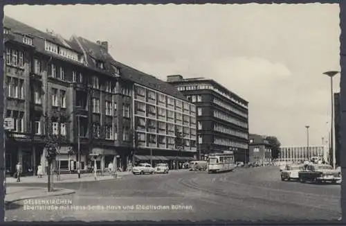 Gelsenkirchen, Ebertstraße mit Hans-Sachs-Haus und Städtischen Bühnen - 412141